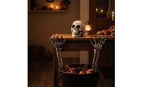 3 Pieces Outdoor Skeleton Arm Bones with Skull Graveyard-Style Skeleton Arms with Skull Spooky Weathered