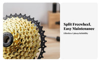 Mountain Bike Cassette Gold Plated All-Terrain Bike Speed Cassette Cycle Flywheel Lightweight Drivetrain Part Effortless