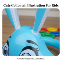 Inflatable Hare Hoop Toss Group Amusement Wearable Hoop Toss Hat Inflatable Hare Ears Game Safe for Children Easter Hare Game