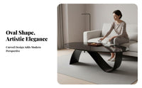 Light Luxury aesthetic two-level Oval and circular table Minimalist Design Living Room Furnishing Small Space suitable for Home Furniture Safe Rounded Edges for Apartment Dwellers, Interior Designers, Families with Children, Lounge Area, Bedroom