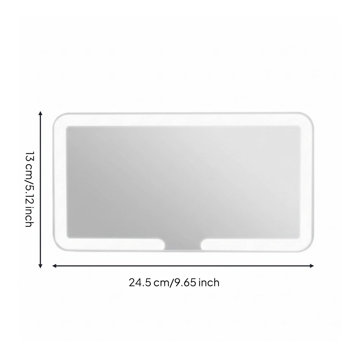 LED Car Vanity Mirror Built-in Battery Lighted Car Makeup Mirror for Commuters