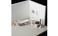 5 Pieces Dollhouse Washroom Furniture Set High Detail Miniature Washroom Set Realistic Details for Collectors, Hobbyists, Photography Props, Diorama