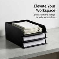 File Organizer for Office Desk, Stackable Pull Out Document Tray A4 Paper Modular Workspace Organization Storage