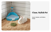 Triangle Pet Toilet High Side Triangle Corner Litter Pan Spill-Resistant Hare Toilet with Grate for Guinea Pigs, Chinchillas