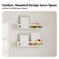 Child-Safe Design Nursery Bookshelf Space-Saving Floating Picture Ledge Safety Front Wall Shelf Rounded Edges for Children, Homeowners, Playroom, Kitchen, Bedroom, Living Room