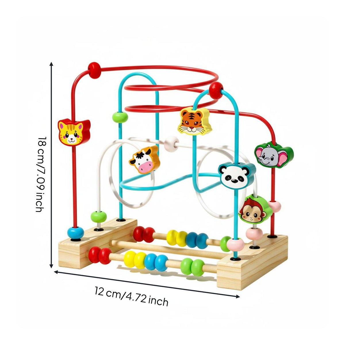 Develops Fine Movement Skills Educational Learning Toy Educational Wooden Bead Maze Hand-Eye Coordination for Babies, Toddlers, Daycare
