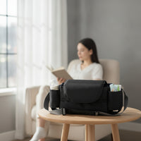 Water-Resistant Stroller Organizer Structured Stroller Organizer with Tissue Pocket Portable Nappy Bag Multifunctional for Moms, Parents, Outings, Travel