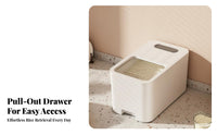 Airtight Seal Rice Storage Container Sliding Lid Rice Bin Food Grade Material for Kitchen, Pantry