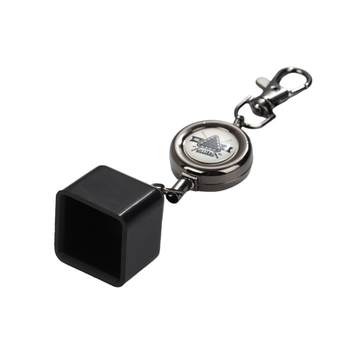 Compact Pool Chalk Holder with Retractable Cord Keychain-Style Chalk Holder with Retractable Cord Attach-on Accessories Convenient