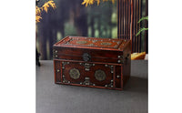 Storage Chest with Hinged Lid Decorative Wooden Storage Box with Latch Keepsake Chest with Hinged Lid Distressed for Newlyweds
