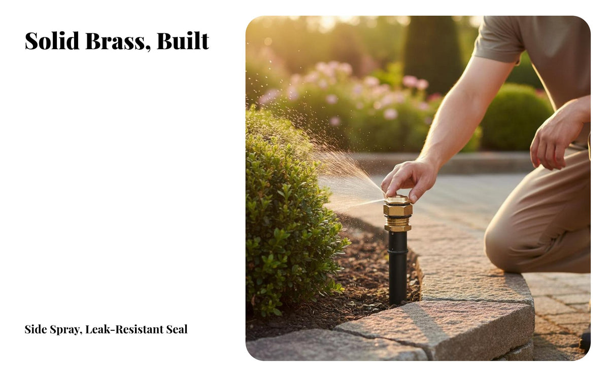Half-Circle Brass Spray Nozzle Cooling Mist Brass Side Spray Nozzle Micro Sprinkler for Farmers, Particulate Reduction, Gardening, Lawn Care