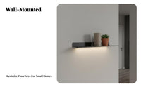 Minimalist Design Metal Luminous Shelf Soft Gentle Light Backlit Wall Shelf Easy Installation LED Display Ledge High Load Capacity for Living Room, Bedroom, Office