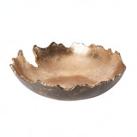 Serving Tray with Hammered Finish Gold Decorative Tray Aluminum Centerpiece Bowl for Tabletop, Dining Table, Console