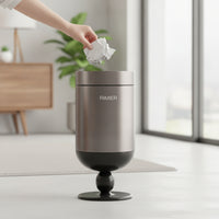 Modern Pedestal Trash Can Stylish Trash Can with Open Top Sleek Stainless Steel Waste Bin Narrow for Kitchen, Living Room, Office