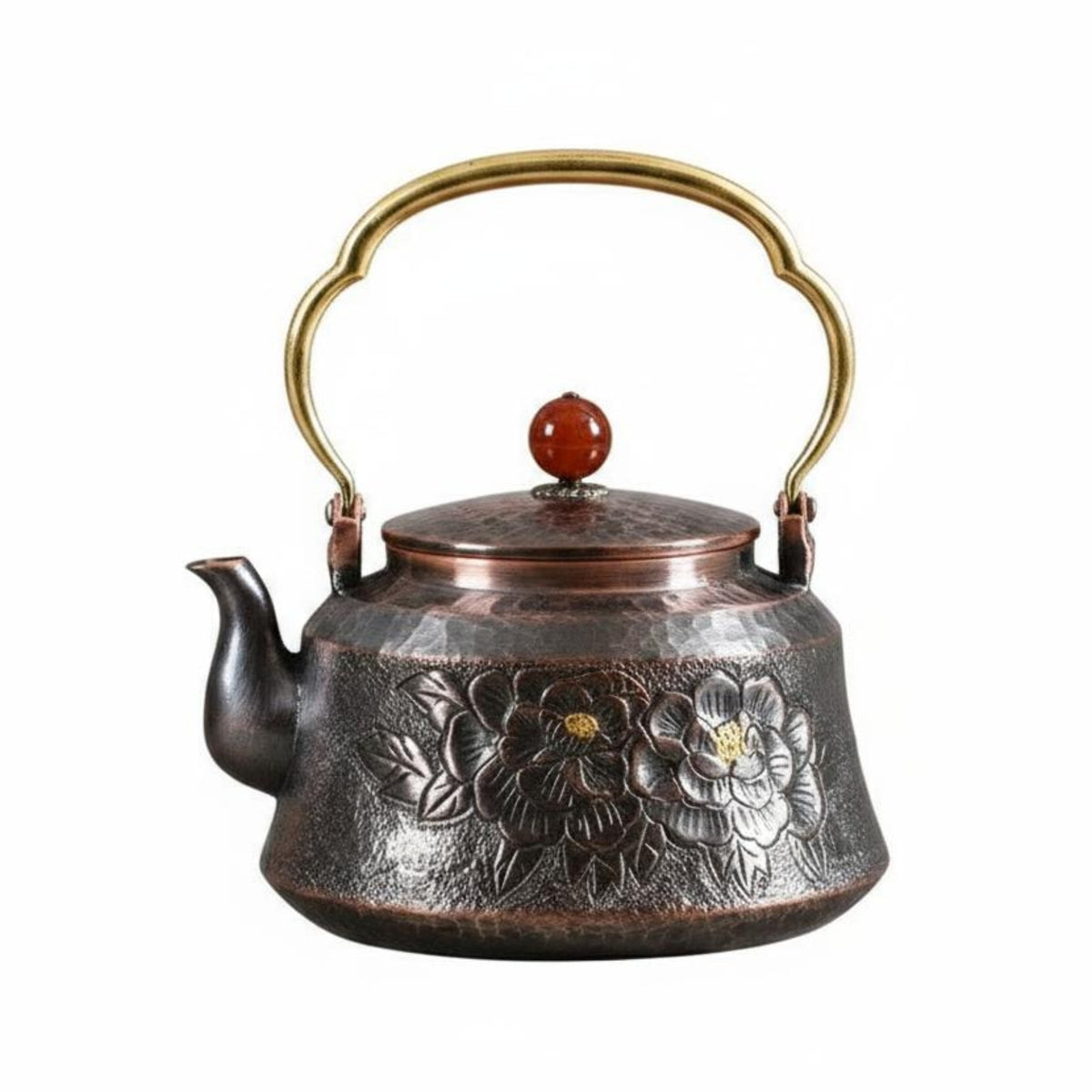Hammered Copper Teapot Heat Conductive Solid Copper Tea Pot Extra Thick Drinkware