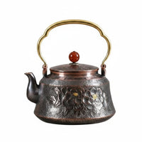 Hammered Copper Teapot Heat Conductive Solid Copper Tea Pot Extra Thick Drinkware