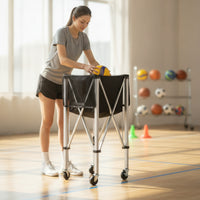 Ball Cart Portable Ball Cart with Wheels Rolling for Teachers, Gym, Tennis Court
