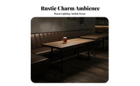 High-Density Foam Cushion Industrial Design Booth Sofa Solid Wood Tabletop Industrial Bar Table and Sofa Comfortable Seating Commercial Dining Furniture Easy to Clean for Interior Designers, Business Owners, Homeowners, Restaurants, Taverns, Cafes