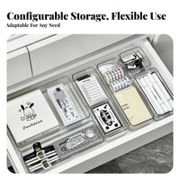 Stackable Organizer Set Transparent Individual Storage container Clear Design