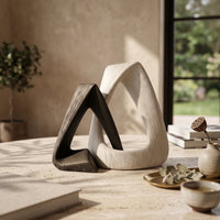 Sculpture with Interlocking Loops Matte Statue Compact for Entryway, Minimalists