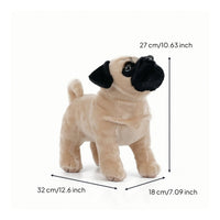 Pug Dog Stuffed Toy Standing Pug Stuffed Soft Cuddly for Children, Playroom, Bedroom
