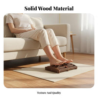 Solid Wood Foot Ergonomic Curved Design Wooden Foot Roller Reflexology Tool for Home, Under Desk