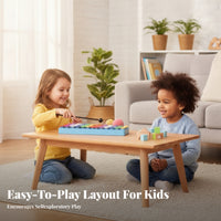 Includes Mallets Rectangular Base Music Instrument Clear Bright Sound 13-Tone Aluminum Bar Instrument Metal Xylophone