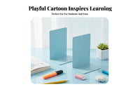 2 Pieces Cute Cartoon Design kitten Design Bookends Sturdy Book holder Space-Saving Desk Accessory Non-Slip Base for Students, Teens, Women, Desktop, Study, Library, Bedroom