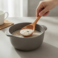 Soup Spoon Deep Bowl Wooden Spoon Long Handle Utensil for Kitchen, Dorm Rooms