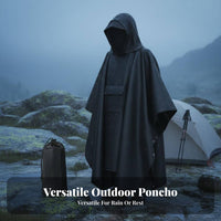 Multi-Use Rain Poncho Waterproof Hiking Poncho Compact Hooded Waterproof Cape for Backpackers, Campers, Backpacking, Travel