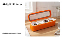 4 Compartment Seasoning Box Compartmentalized Design 4-Compartment Seasoning Box Nordic Design Divided Spice Container Set for Countertop, Pantry