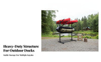 Kayak Storage Rack Adjustable Freestanding Kayak Rack Weather Resistant Freestanding Boat Stand for Paddleboarders, Canoeists, Boathouse, Garage, Dock