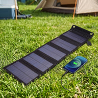 25W Solar Charger with 5 Panels Lightweight Foldable Solar Charger Slim Compact for Campers, Travelers, Camping, Hiking, Emergencies