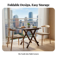Foldable Square Collapsible Table and Stool Set Space-Saving Portable Furniture Indoor & Outdoor Use No Assembly Required for Families, Apartment Dwellers, Small Areas, Dining Room, Balcony, Family Gatherings