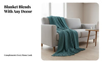 Tasseled Geometric Throw Soft and Comfortable Bed Runner Multi-Purpose for Sofa