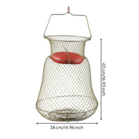 Foldable Catch-Holding Keep Net with Buoy Floating Wire Catch-Holding Basket Heavy Duty Quick Drying for Anglers