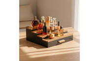 Stepped Display Rack with Drawer Wooden Perfume Stand Rectangular Cosmetic Display Stand for Dresser