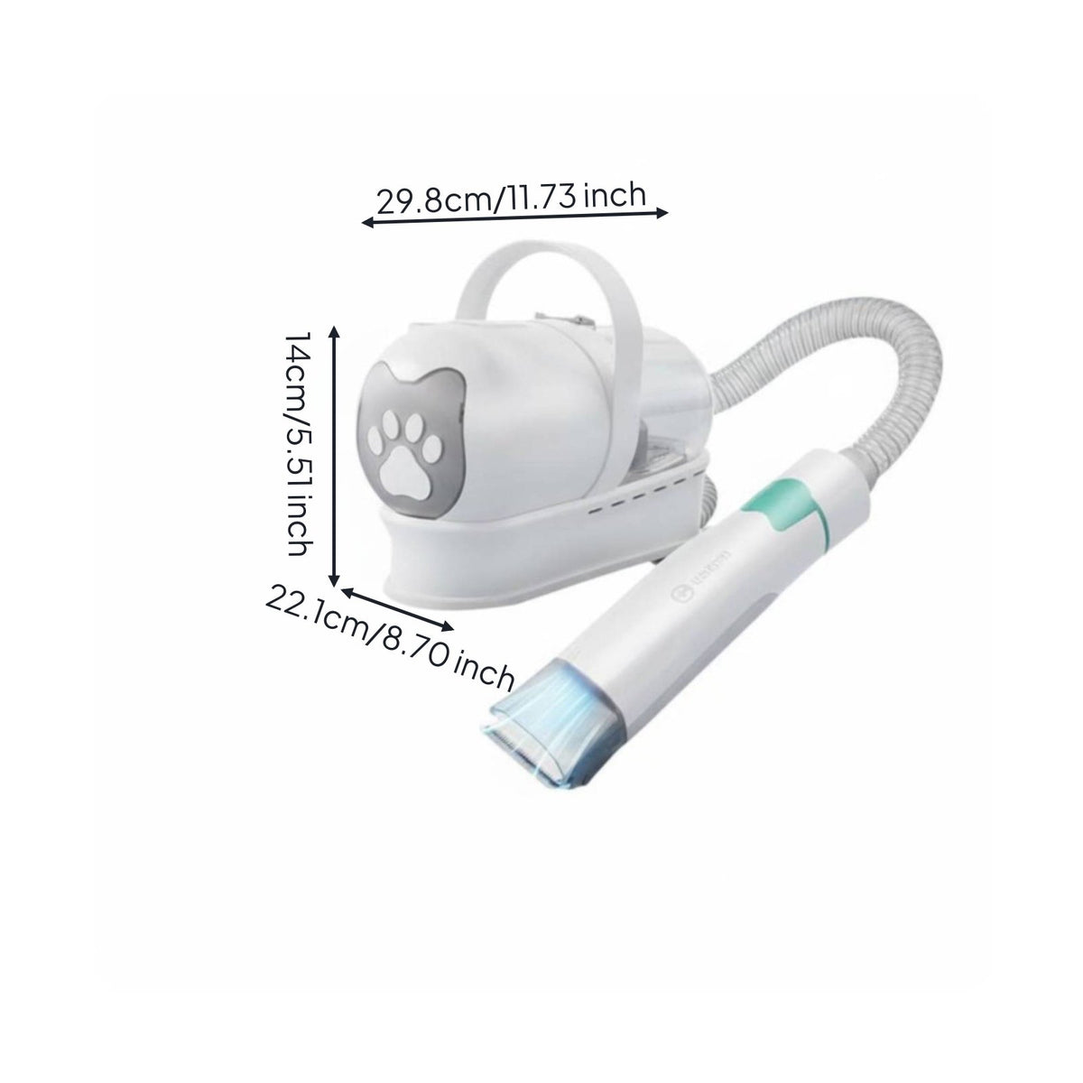 Multifunctional 7-in-1 Pet Grooming Kit Suction Function Electric Pet Clipper Vacuum Low Noise Dog Grooming Vacuum Kit Large Capacity Dust Cup for Dogs, Cats, Pets