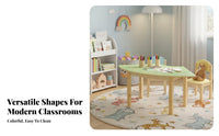Colorful Kindergarten Table Writable Surface children's Drawing Desk Sturdy Construction Solid Wood Kids Table for Young Children, Classroom, Playroom