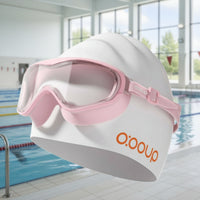 No Leak Swimming Goggles with Swim Cap Mirror-Coated Eyewear Set Panoramic Eyewear Comfortable for Adults