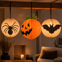 Halloween Paper Lanterns Pumpkin Spider Bat Hanging Decorations for Party Decor