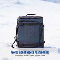 Iridescent Reflective Gear Bag, Waterproof 35L Ski Backpack, Double Compartment, Outdoor Equipment