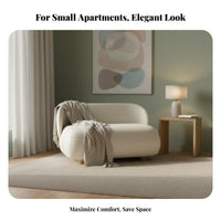 French design fluffyShaped Settee space-saving Size Loveseat Sofa Plush Cushions Small Couch Deep Seat for Apartment Dwellers, Young Adults, Bfromique Owners, Bedroom, Lounge Area, Office