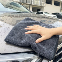 Anti Shedding Towel Car Drying Towel, 80/20 Microfiber Cloths with Braided Texture, Gray Water Absorption Cloth for Vehicle Drying