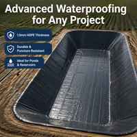HDPE Geomembrane Pond Liner for Landscaping, Heavy Duty Puncture Resistant Anti-Seepage Waterproof Liner Black Pond for Water Features