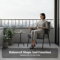 Nordic Design Upholstered Armchair with Metal Frame Retro Design Patterned Armchair with Metal Frame Geometric Pattern Accent Chair Ergonomic Back Support for Readers, Homeowners, Adults, Living Room, Balcony, Reading Nook, Bedroom