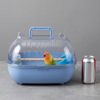 Portable Bird Cage and Transparent Bird Carrier, Lightweight Handheld Bird Cage with Standing Perch for Parrot Travel, Multiple Colors