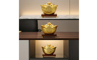 Ceramic Treasure Bowl Prosperity Ceramic Prosperity Bowl Fortunate Treasure Basin with Ingots for Entryway