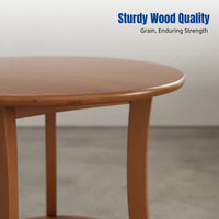 Round Side Table, Solid Wood, Western Style, Minimalist Coffee Table, Living Room, Balcony, Sofa End Table