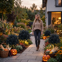 Outdoor Floral Stake with Ground Insert Seasonal Artificial Flower Stake Gothic Artificial Floral Arrangement with Ground Spike Weather-Resistant for Planter, Lawn, Halloween